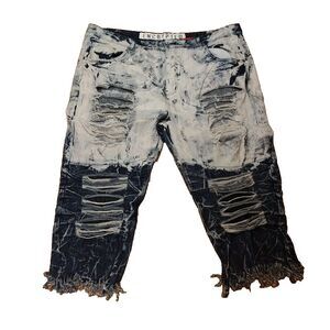 Encrypted  Distressed Cropped/Calf Jeans Y2K Style 50x25 Excellent Condition